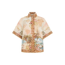 Printed linen shirt