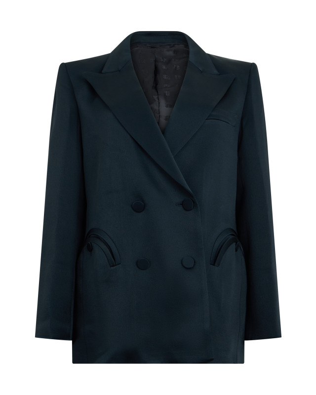 Double-breasted blazer in satin
