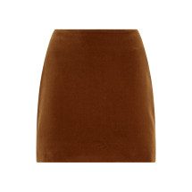 High-waisted velvet mini skirt