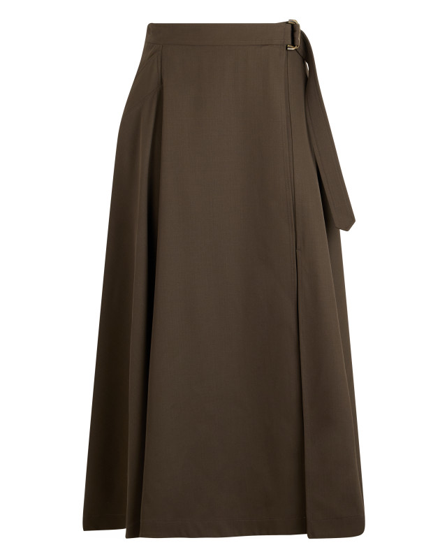 Long skirt in wool gabardine