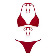 Red two-piece swimsuit elegant