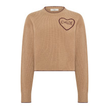 Wool and cashmere sweater with embroidery