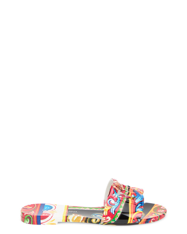 Slide beachwear in printed rubber