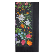 Printed scarf in silk and wool