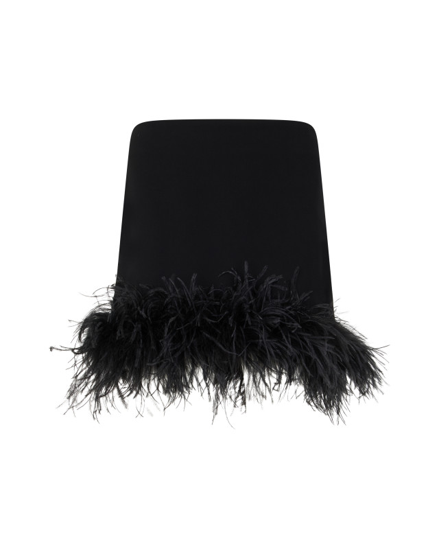 Mini skirt with feather trim