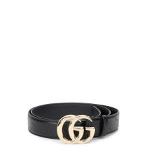 Belt with logo buckle