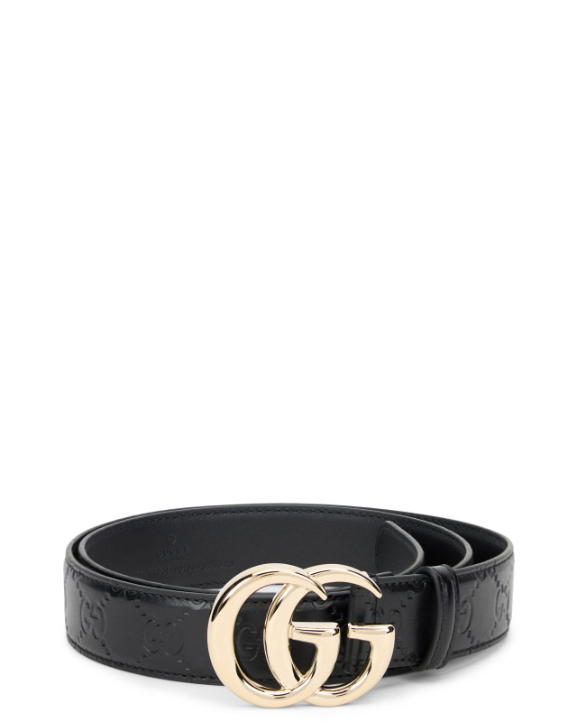 Belt with logo buckle