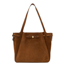 Nubuck leather tote bag