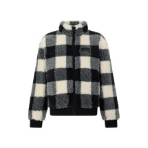 Plaid jacket with fur