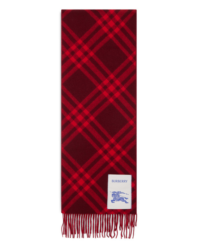 Plaid scarf with fringes
