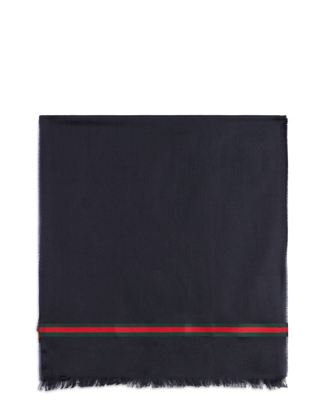 Scarf with fringes and web band
