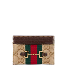 Card holder with horsebit and monogram