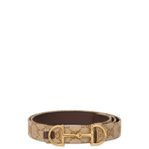 Reversible belt with monogram and buckle