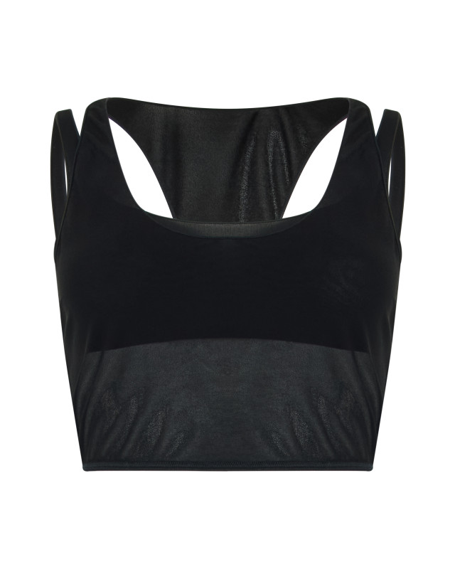 Sheer top in technical fabric
