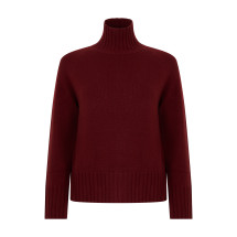 Wool and cashmere jumper with high collar