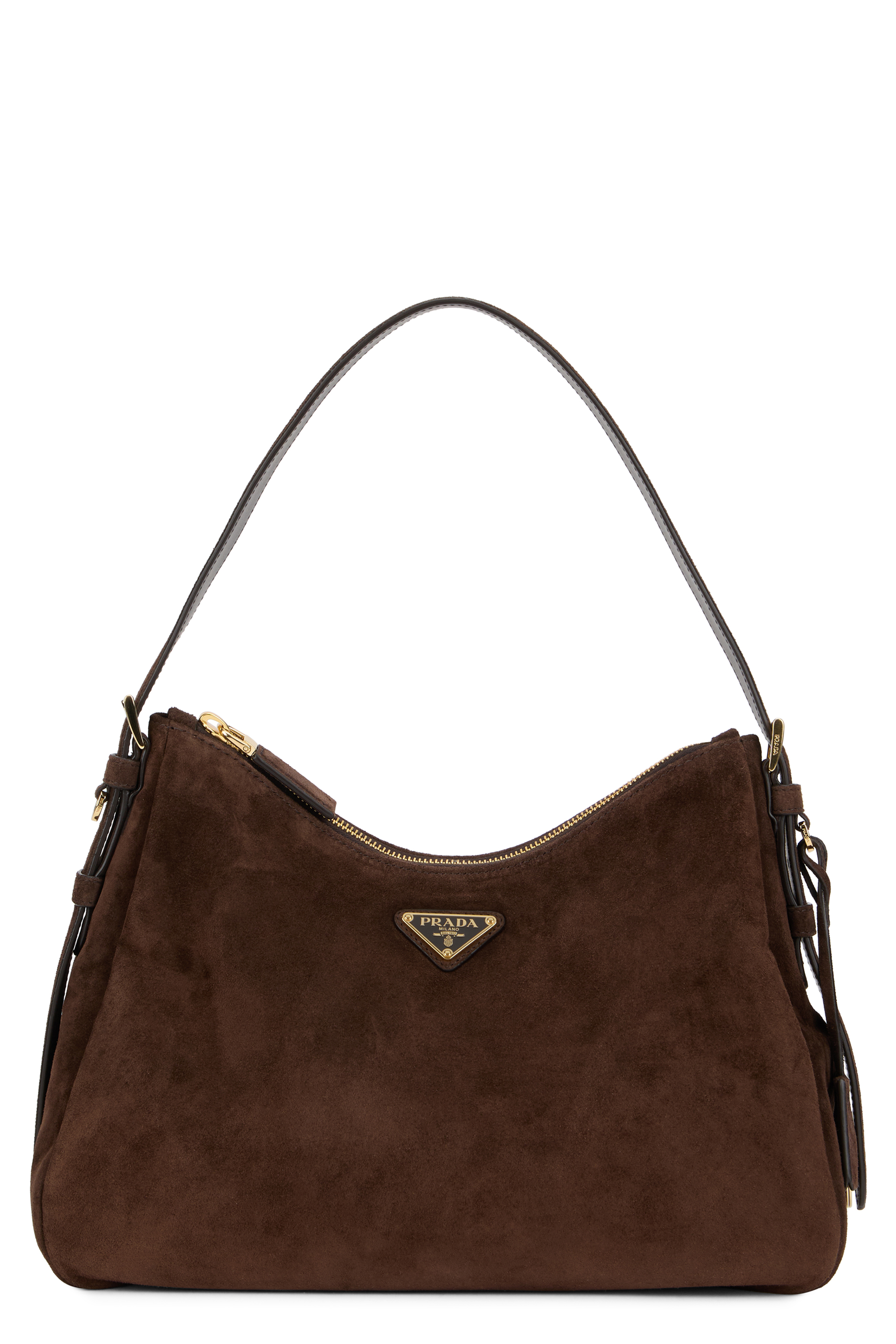 Shoulder bag in suede leather