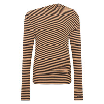Polo sweater in wool blend with stripes