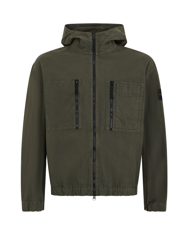 Dark Green Jacket with Hood and Zip