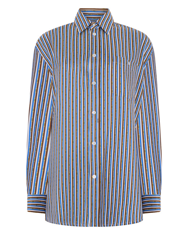 Striped silk twill shirt