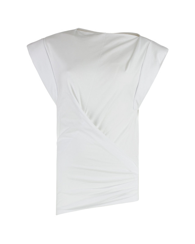 Maisan Draped cotton t-shirt
