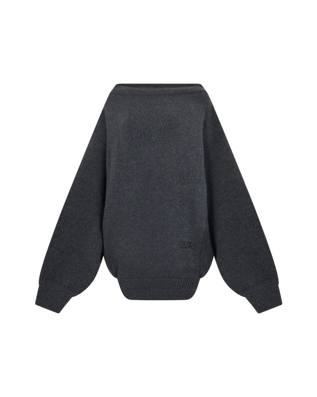 Oversized sweater with wide collar