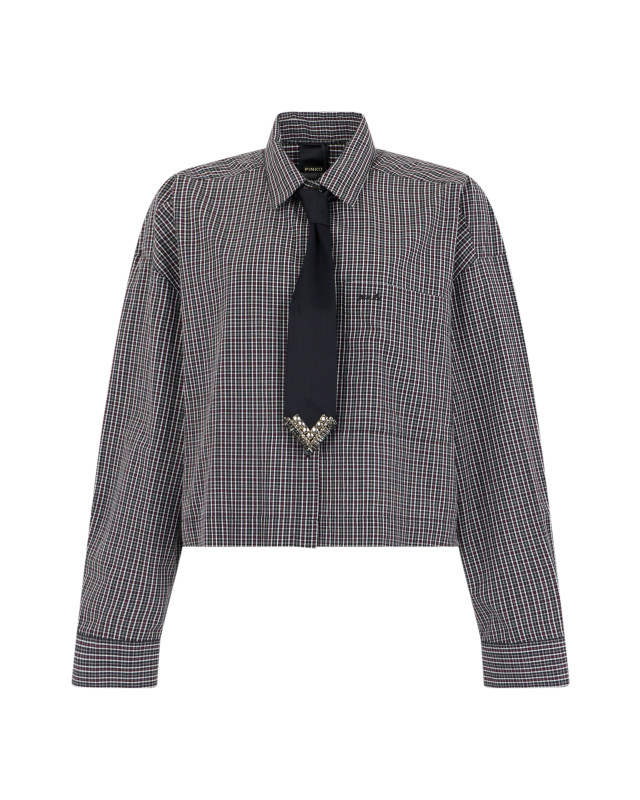 Cropped shirt with bow tie
