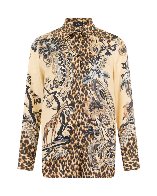 Shirt with animal print