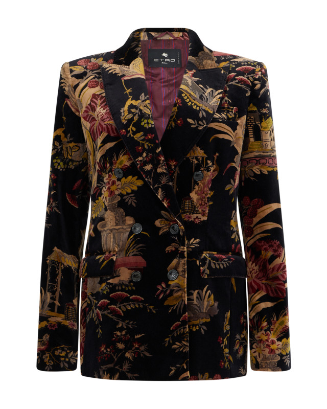 Floral double-breasted jacket
