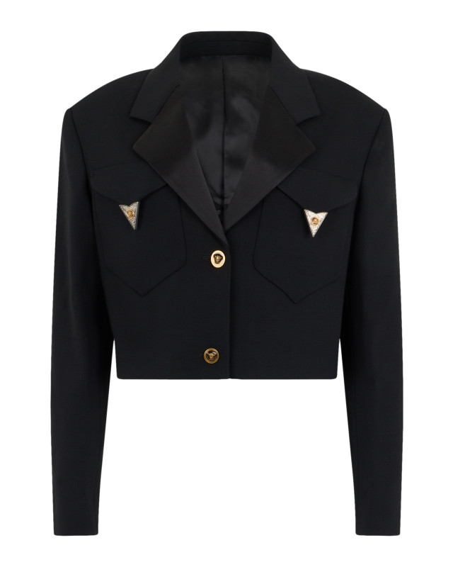 Cropped jacket with buttons