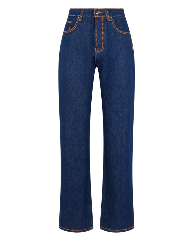 Jeans with contrasting stitches
