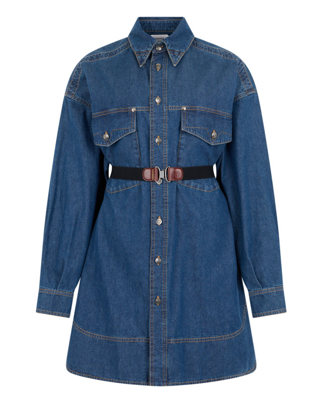 Denim dress with buttons