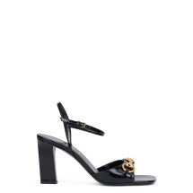 High-heeled sandal in leather