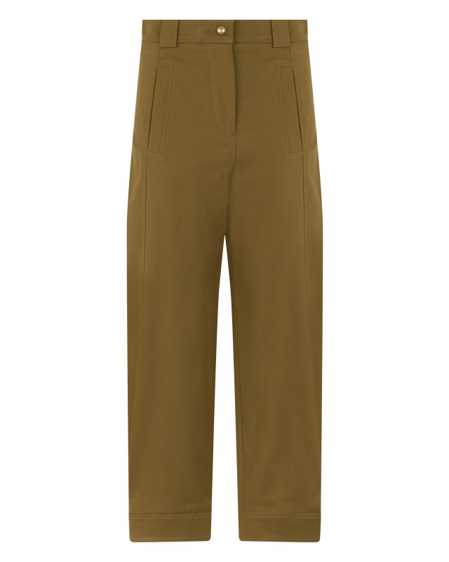 Straight pants with a high waist