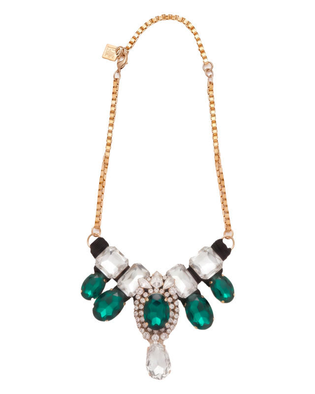 Necklace with colored pendants