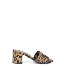 Leopard print high heel sandals