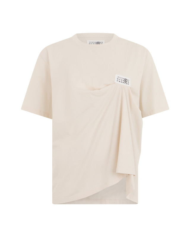 Cotton T-shirt with drape
