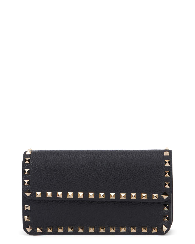 Rockstud clutch bag in leather