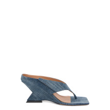 Sandals with irregular heel