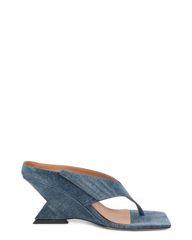 Sandals with irregular heel