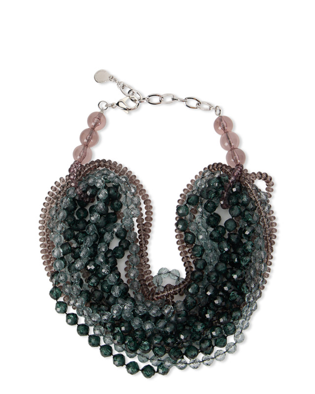 Multifilament necklace with beads