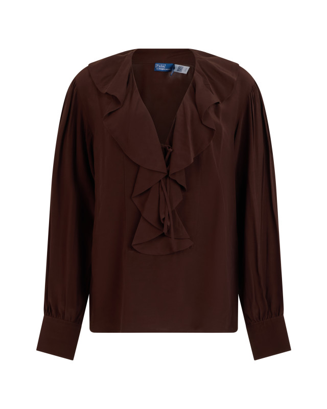 Blouse with frills