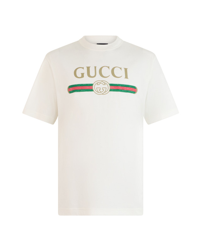 T-shirt in cotton and silk jersey with print