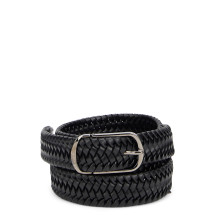 Woven leather belt