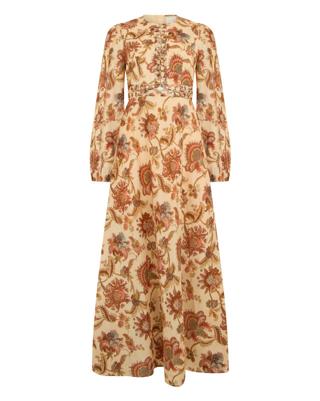 Long dress with floral print