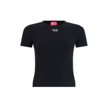 T-shirt in stretch cotton with Oval D logo