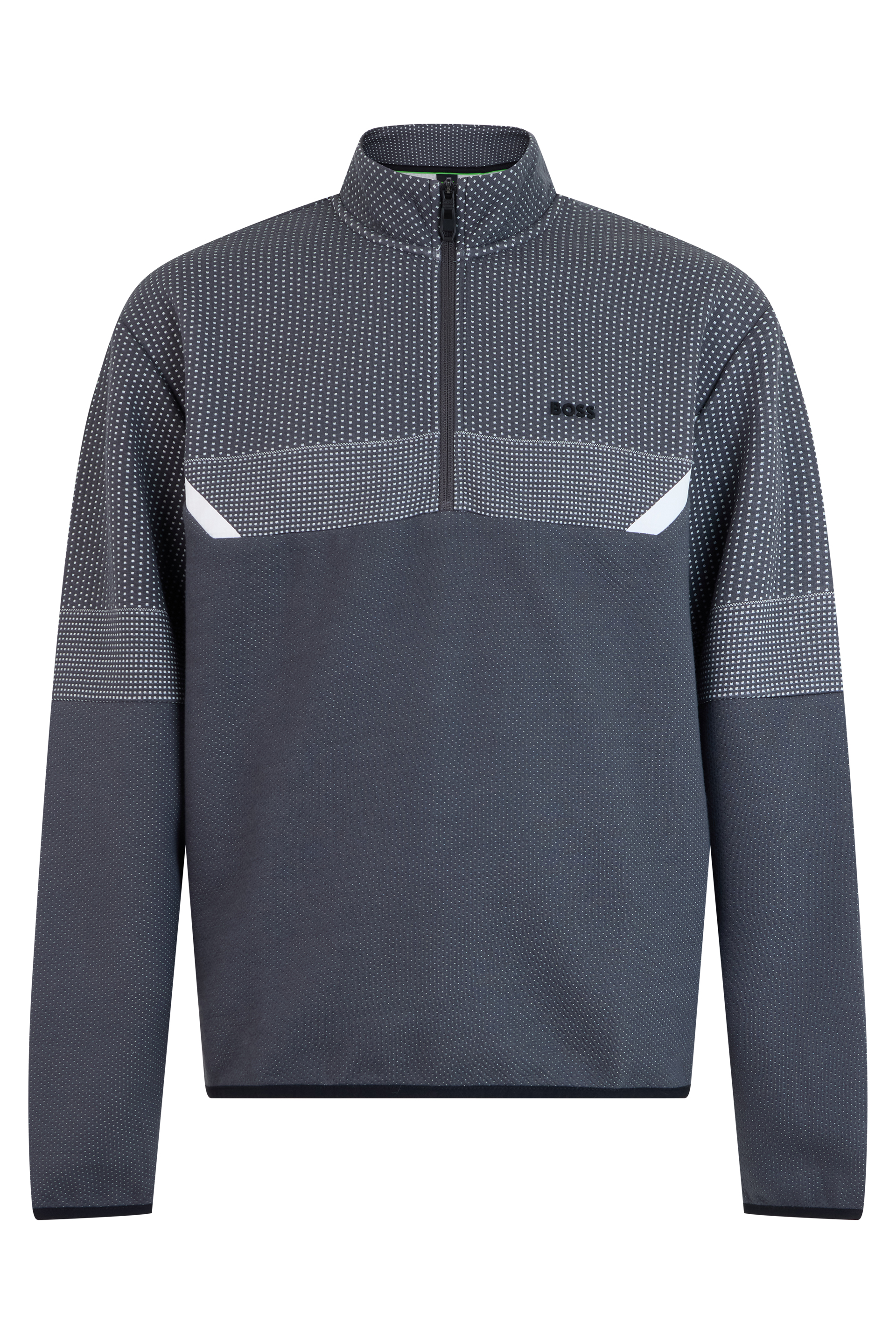 Sweatshirt in cotton blend with high collar and zip