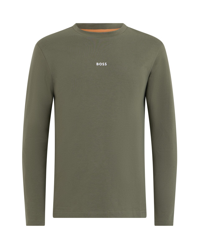 Long-sleeve shirt in elastic cotton