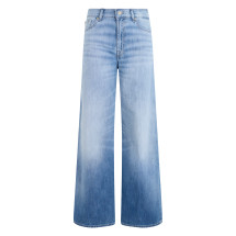 Denim trousers with a wide leg