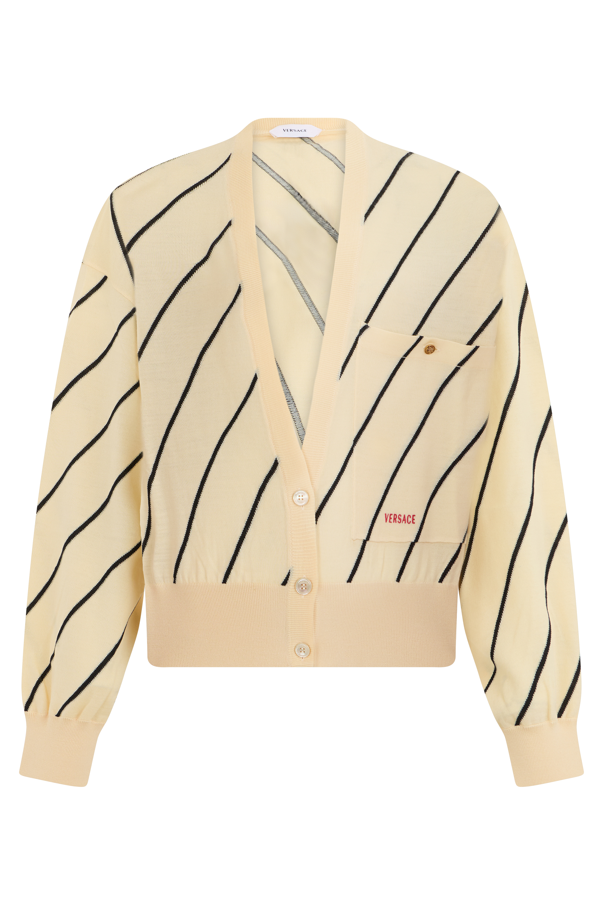 Pullover with diagonal stripes