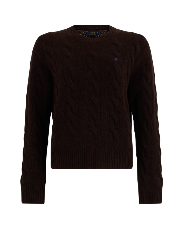Crew neck sweater with braids